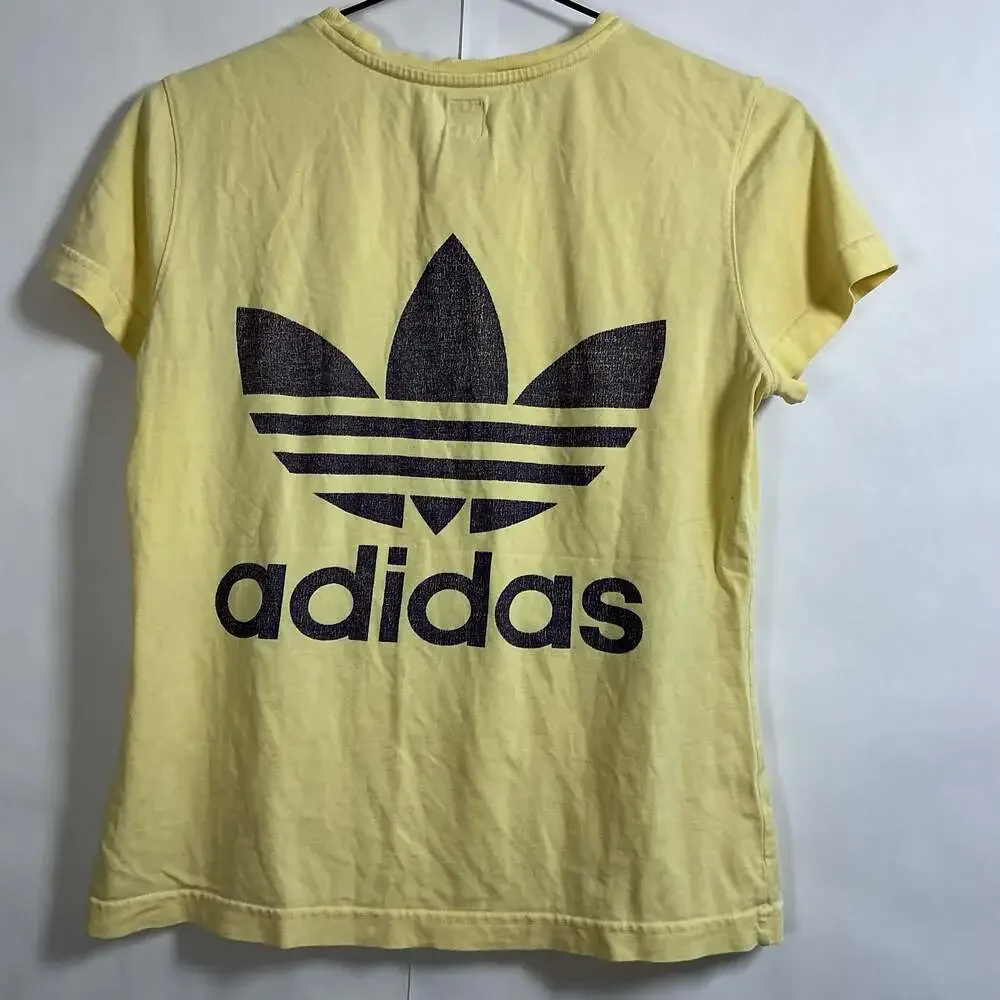 Vintage Adidas Originals Trefoil Logo T-Shirt in Yellow
